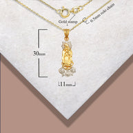 Two-Tone Gold Our Lady Of Guadalupe Rose Flower Pendant Necklace (Available in Yellow/Rose/White Gold).