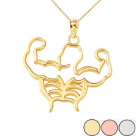 Gold Body Building Muscle Man Pendant Necklace (Available in Yellow/Rose/White Gold)