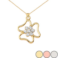 Three Leaf Clover Pendant in Gold (Yellow/Rose/White)