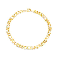 14k Solid Gold Railroad Chain Link Bracelet