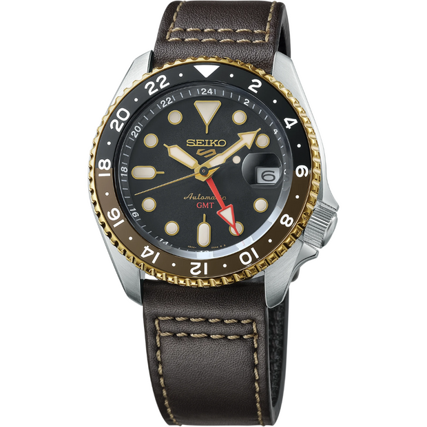 SSK036 Seiko 5 Sports Black Dial Automatic GMT Men's Watch