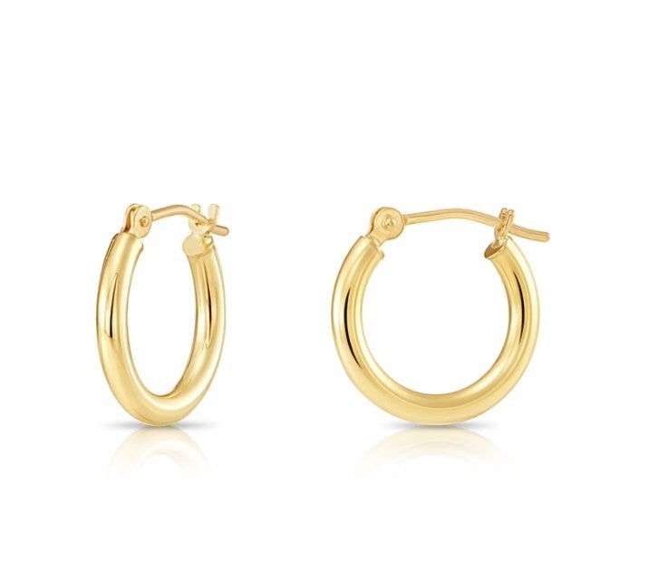 10K Yellow Gold Hoops Earrings