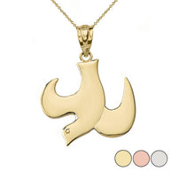 Holy Spirit Dove Pendant Necklace in Gold (Yellow/Rose/White)