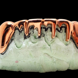 Custom Grillz 925 Solid Sterling Silver Dripping Style Grillz (Yellow Rose Silver)