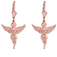 Gold Textured Praying Angels Earrings(Available in Yellow/Rose/White Gold)