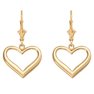 Gold Polished Open Heart Earrings(Available in Yellow/Rose/White Gold)