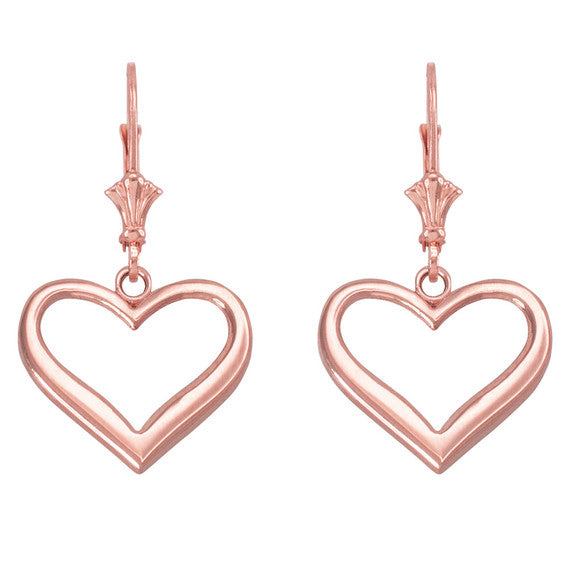 Gold Polished Open Heart Earrings(Available in Yellow/Rose/White Gold)