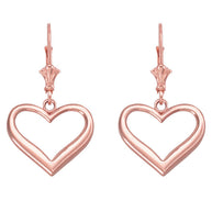 Gold Polished Open Heart Earrings(Available in Yellow/Rose/White Gold)