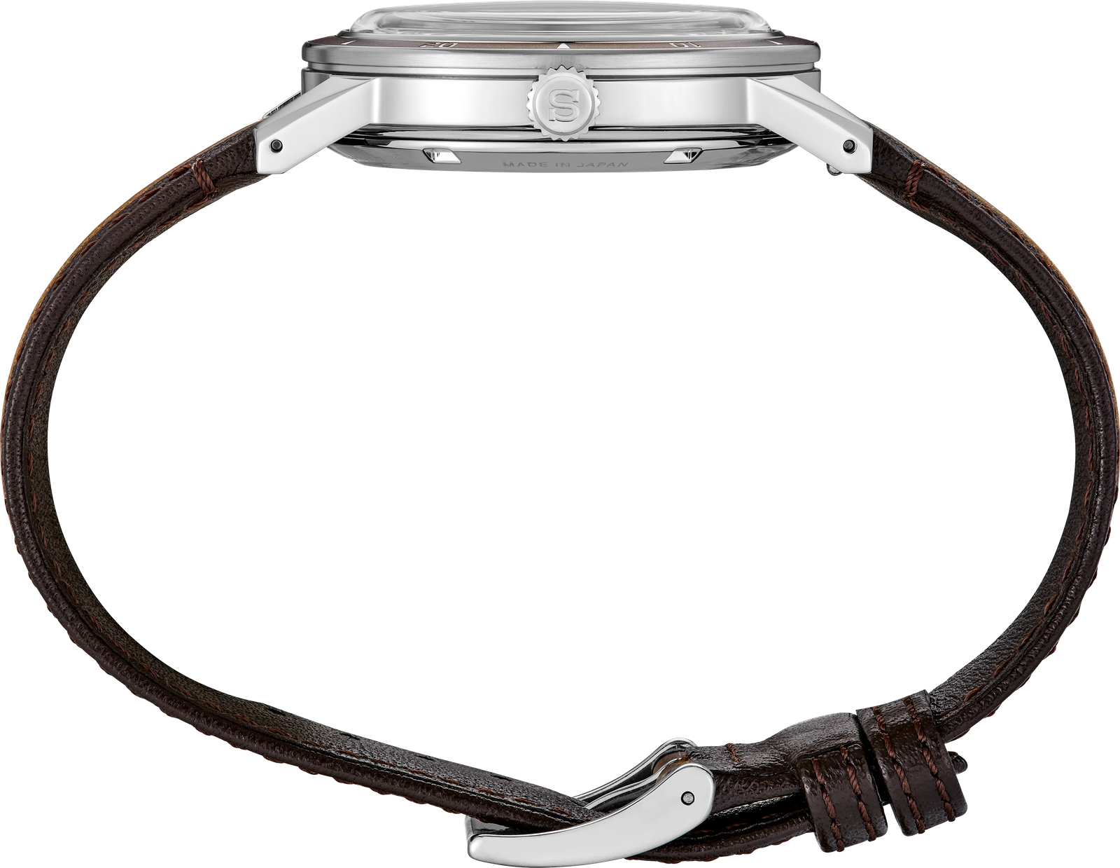Seiko SRPL75 Presage Gold Dial Automatic Leather Men's Watch