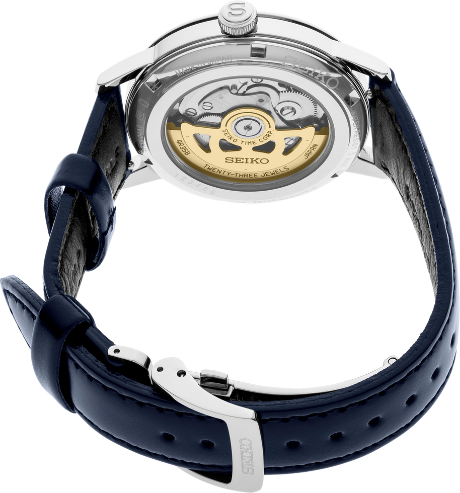 SRPE43 Seiko Men's Presage Automatic Blue Dial Leather Strap Watch