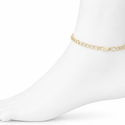 10K Yellow Gold Curb Cuban Anklet