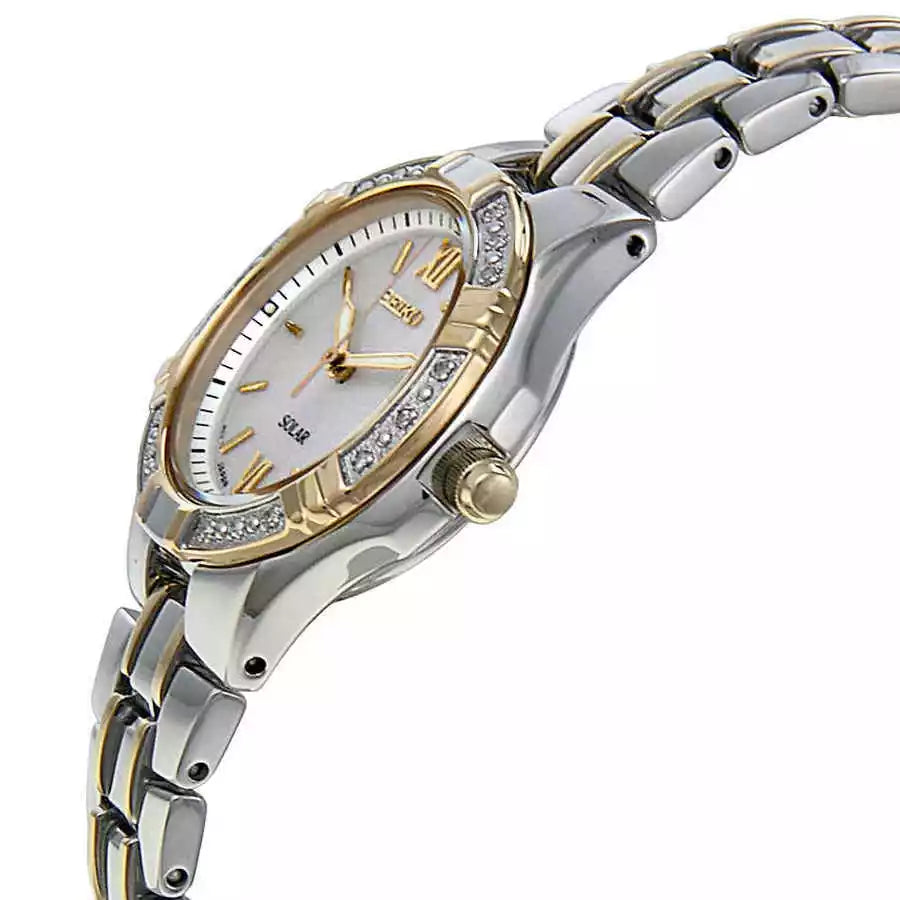 SUT068 Seiko Diamond Mop Dial Two-tone Solar Women's Watch