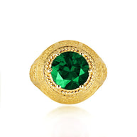 Gold Irish Celtic Trinity Knot Gemstone Rope Ring (Available in Yellow/Rose/White Gold)