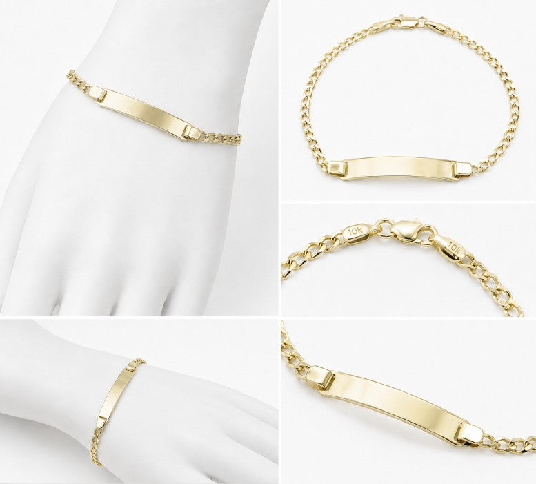 10K Yellow Gold Cuban ID Bracelet