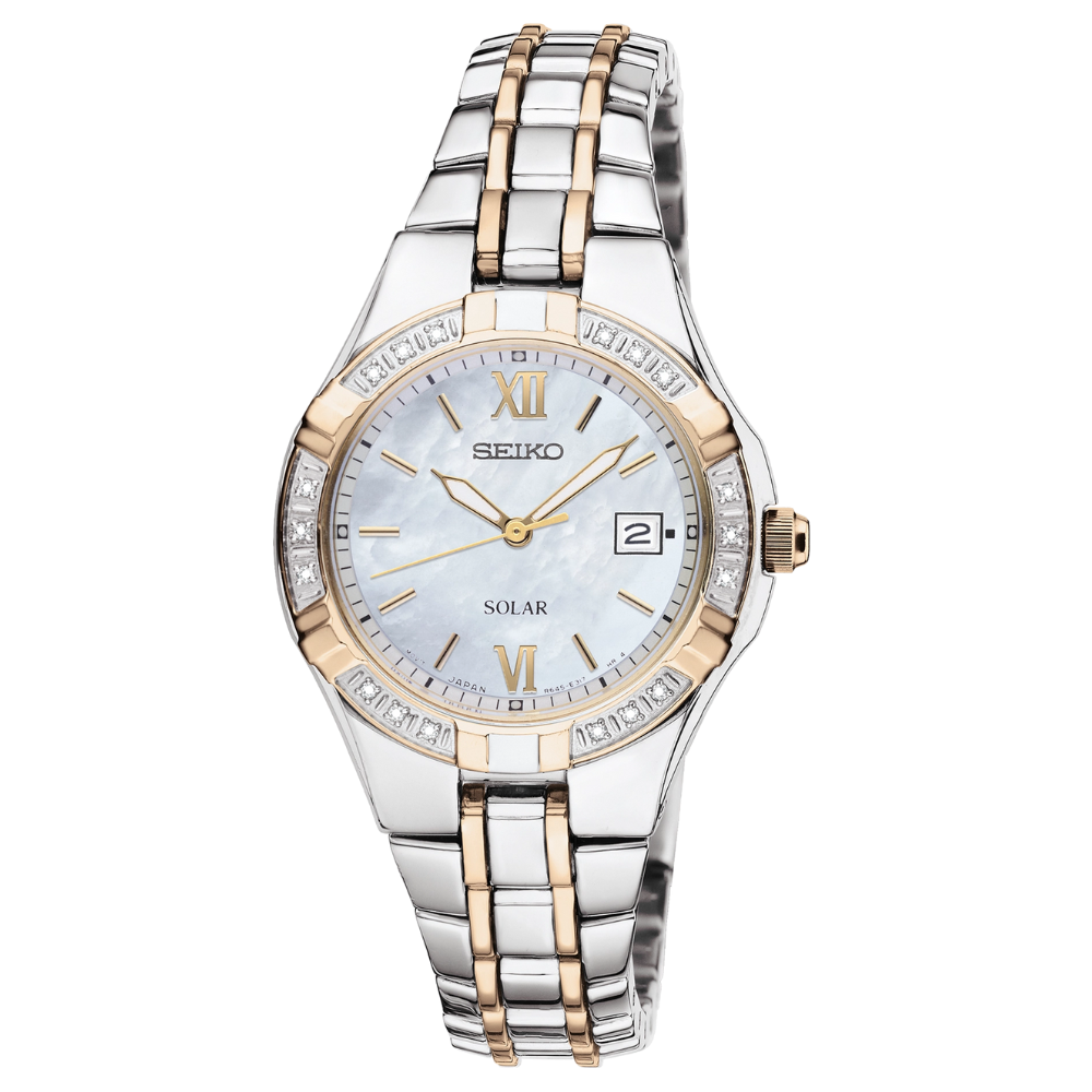 SUT068 Seiko Diamond Mop Dial Two-tone Solar Women's Watch
