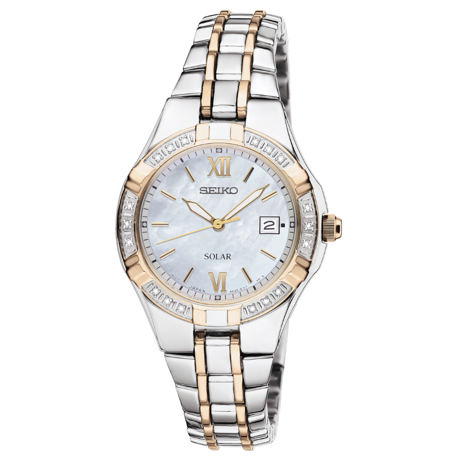SUT068 Seiko Diamond Mop Dial Two-tone Solar Women's Watch