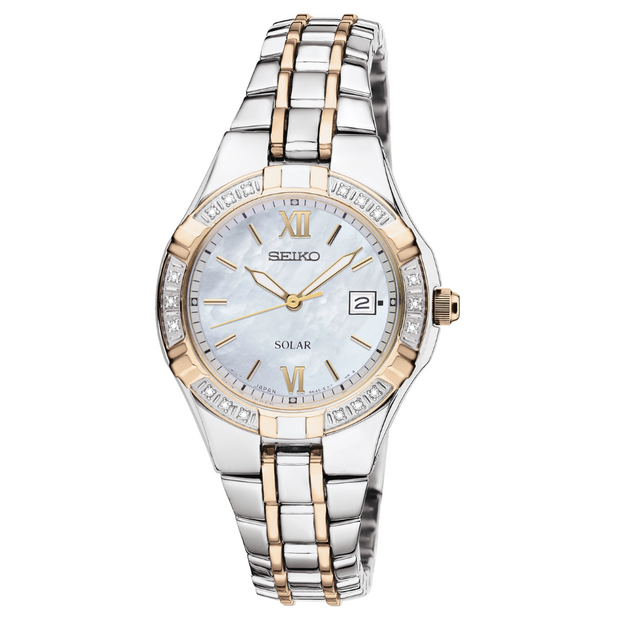 SUT068 Seiko Diamond Mop Dial Two-tone Solar Women's Watch