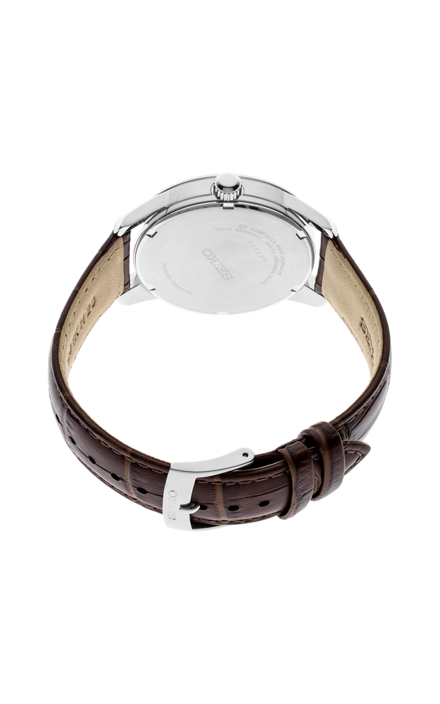 SNE529 Seiko Essentials Solar Leather Strap Green Dial Men's Watch