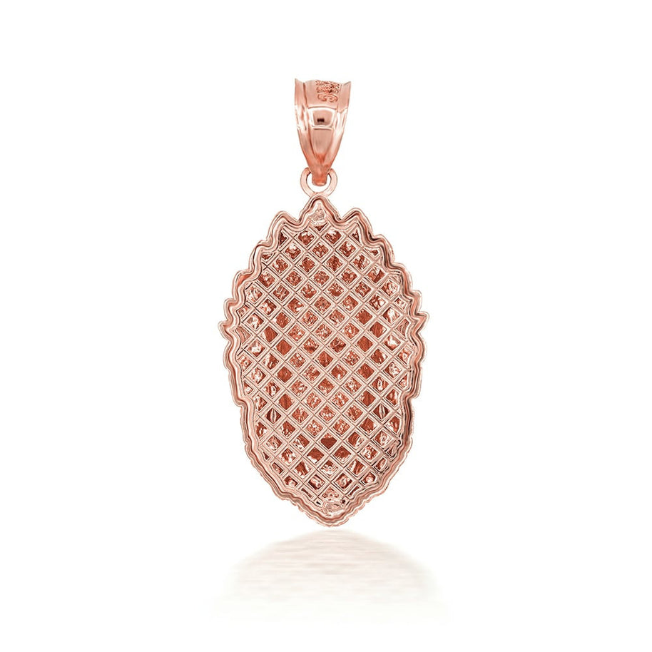 3D 10k/14k Gold Apache Pendant Necklace with Caged Back (Available in Yellow/Rose/White)