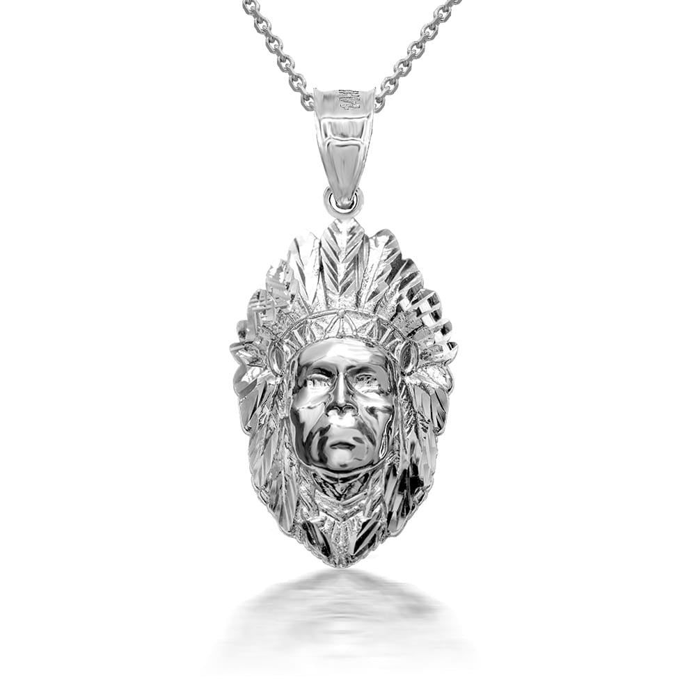 925 Sterling Silver 3D Apache Pendant Necklace