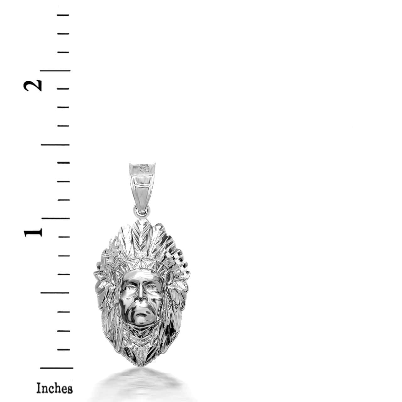 925 Sterling Silver 3D Apache Pendant Necklace