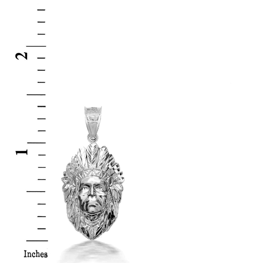 925 Sterling Silver 3D Apache Pendant Necklace