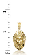 3D 10k/14k Gold Apache Pendant Necklace with Caged Back (Available in Yellow/Rose/White)
