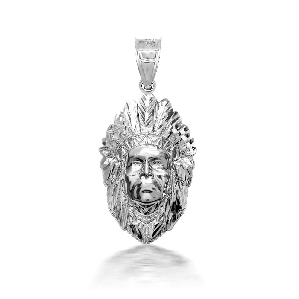 925 Sterling Silver 3D Apache Pendant Necklace