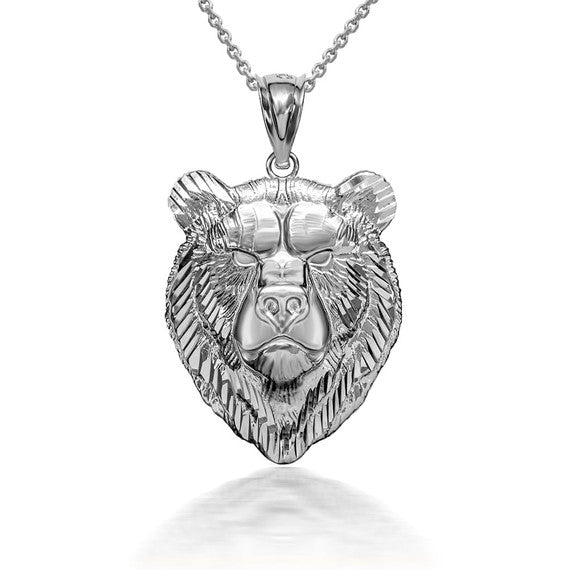 .925 Sterling Silver Bear Pendant Necklace