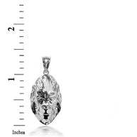 925 Sterling Silver 3D Gorilla Face Pendant Necklace with Caged Back