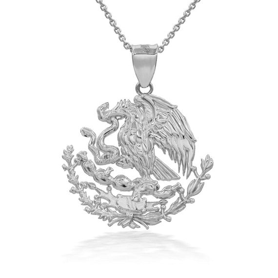 925 Sterling Silver Mexican Eagle Pendant Necklace (1.50