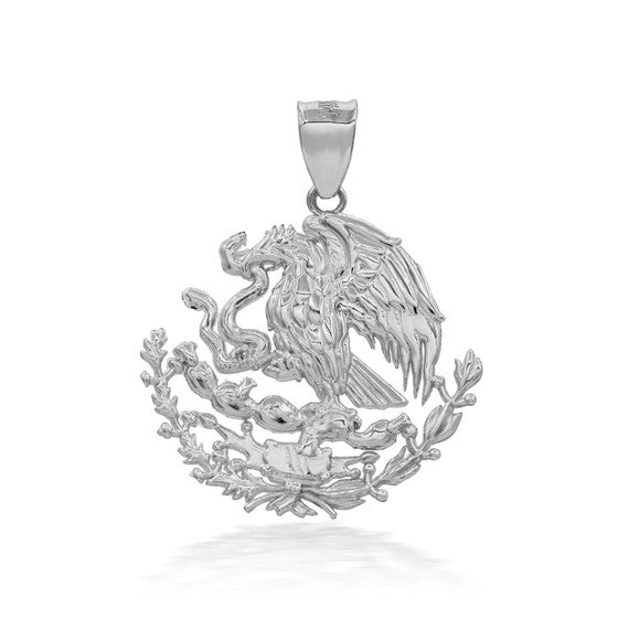 925 Sterling Silver Mexican Eagle Pendant Necklace (1.50