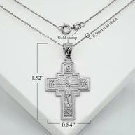 Sterling Silver Saint Andrew Jesus Christ Crucifix Holy Apostle Russian Orthodox Cross Pendant Necklace