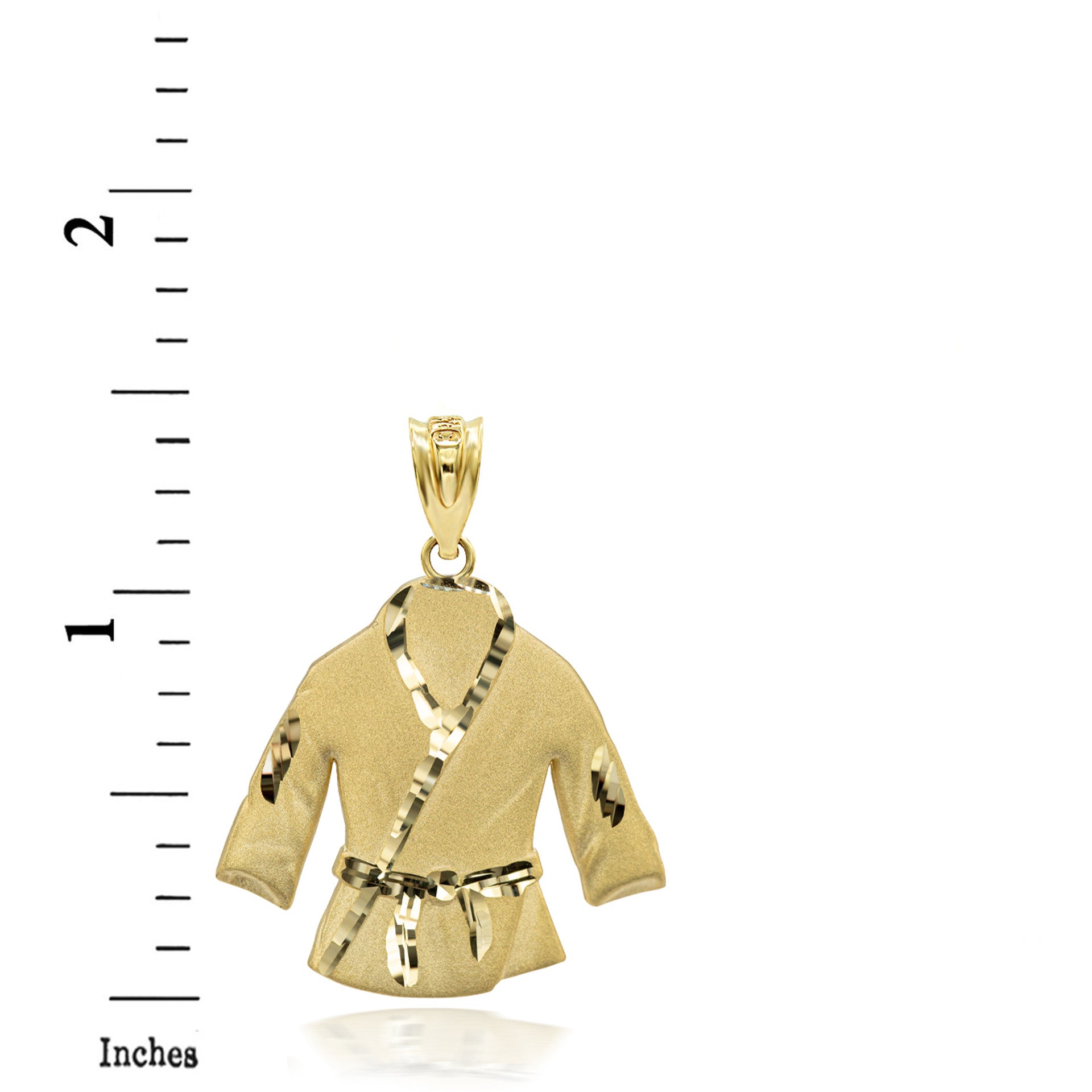 Gold Martial Arts Karate Robe 3D Charm Necklace (Available in Yellow/Rose/White Gold)