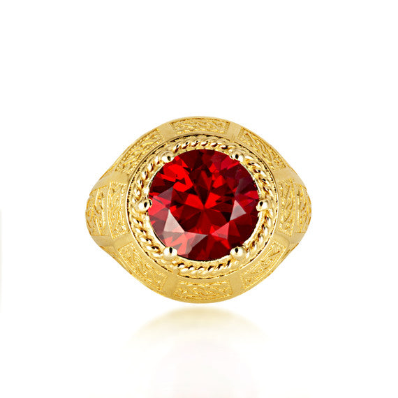 Gold Irish Celtic Trinity Knot Gemstone Rope Ring (Available in Yellow/Rose/White Gold)