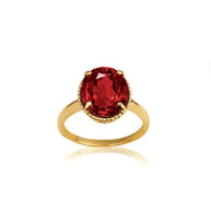 Gold Classic Roped Gemstone Love Ring (Available in Yellow/Rose/White Gold)