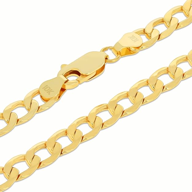 10K Yellow Gold Curb Cuban Chain