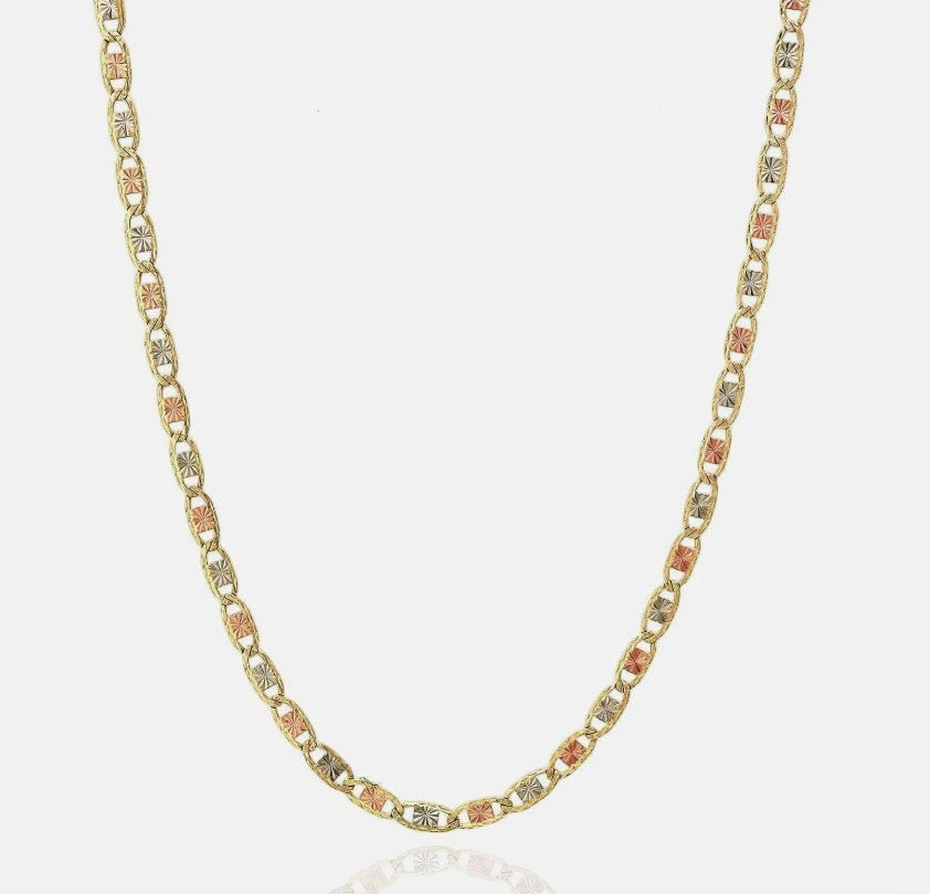 10K Gold Trio Color Valentino Chain