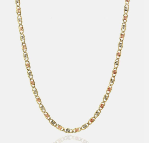 10K Gold Trio Color Valentino Chain