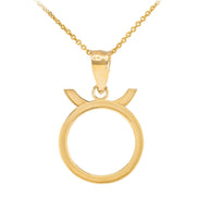 Gold Zodiac Sign Pendant Necklace (Available in Yellow/Rose/White Gold)