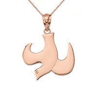 Holy Spirit Dove Pendant Necklace in Gold (Yellow/Rose/White)