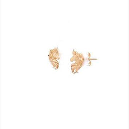 Yellow Gold Unicorn Stud Earrings