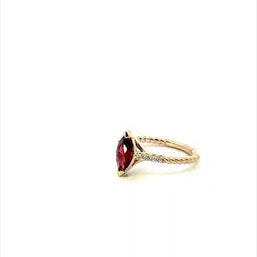 Gold Marquise Cut Gemstone Diamond Roped Twist Ring (Available in Yellow/Rose/White Gold)