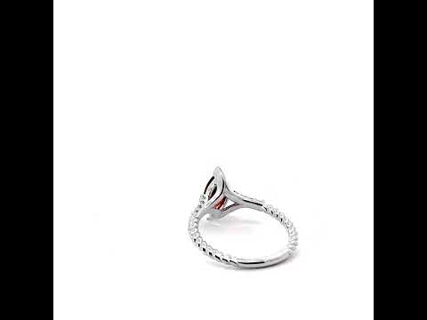 .925 Sterling Silver Marquise Cut Gemstone CZ Roped Twist Ring