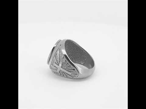 Silver Religious Our Lady of Guadalupe Patroness of Unconditional Love and Protection Statement Ring