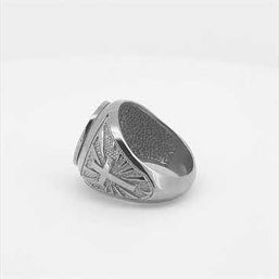 Silver Religious Our Lady of Guadalupe Patroness of Unconditional Love and Protection Statement Ring
