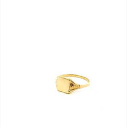 Gold Art Deco Square Engravable Signet Ring (Available in Yellow/Rose/White Gold)