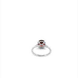 .925 Sterling Silver Gemstone Ribbed Band CZ Ring