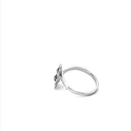 .925 Sterling Silver Diamond Cut Hawaiian Plumeria Flower Ring