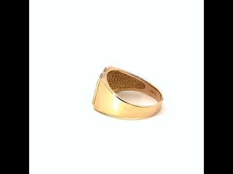 Yellow Gold Men's Modern Signet Ring